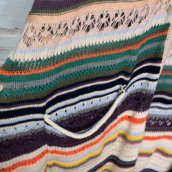 DEMOCRACY | Knit Striped Vest Long Kimono Duster XL - Picture 3 of 5